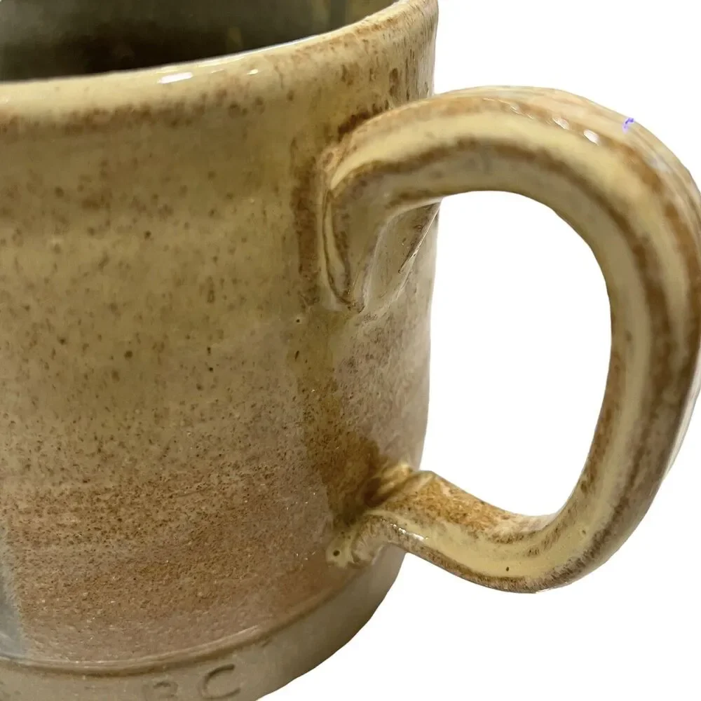 Vintage Pitcher Creamer Glazed Stoneware Signed Marked BC Heavy Pottery B.C.